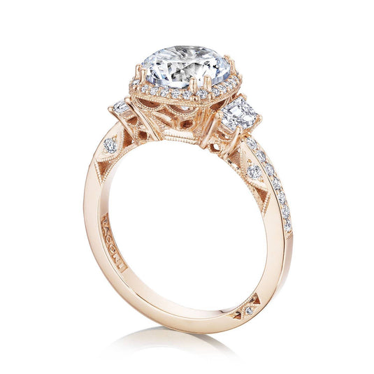 Round with Cushion 3-Stone Engagement Ring 2663CU8