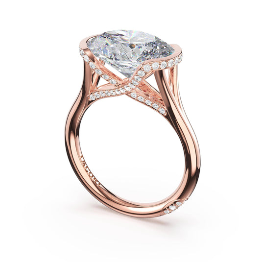 Tacori Oval East-West Semi Bezel Solitaire Engagement Ring in 14kt Rose Gold 42524OV125X9
