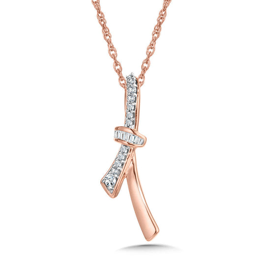 10K AWARENESS RIBBON DIAMOND PENDANT PDD3527-1P