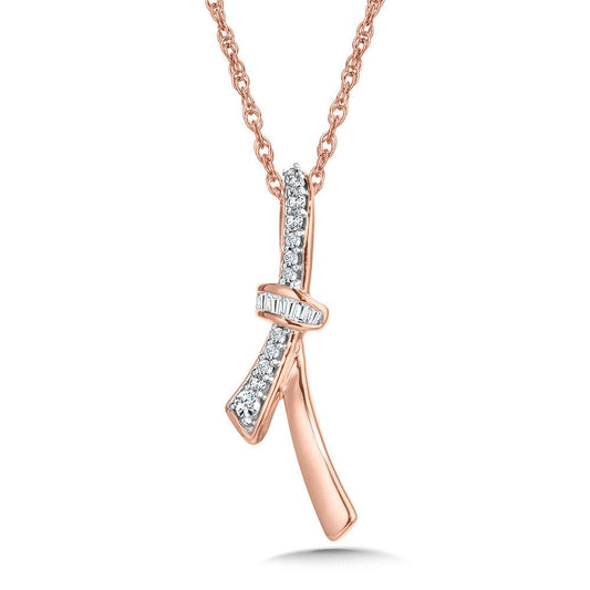 10K AWARENESS RIBBON DIAMOND PENDANT PDD3527-1P