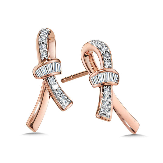 10K AWARENESS RIBBON DIAMOND STUD EARRINGS EDD3527-1P