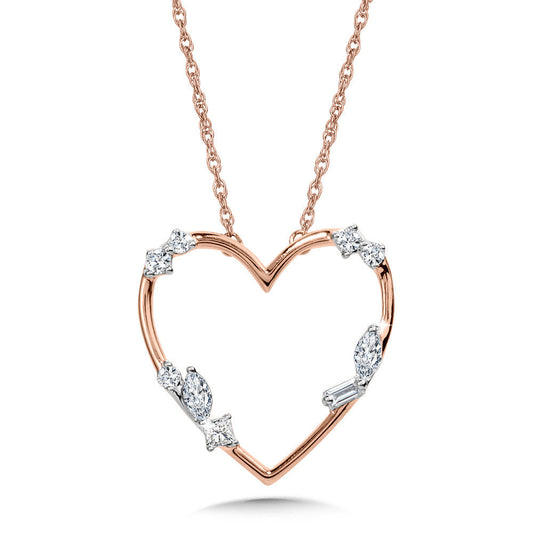 10K SCATTERED DIAMOND & HEART-SHAPED CONSTELLATION PENDANT PDD3508-1P