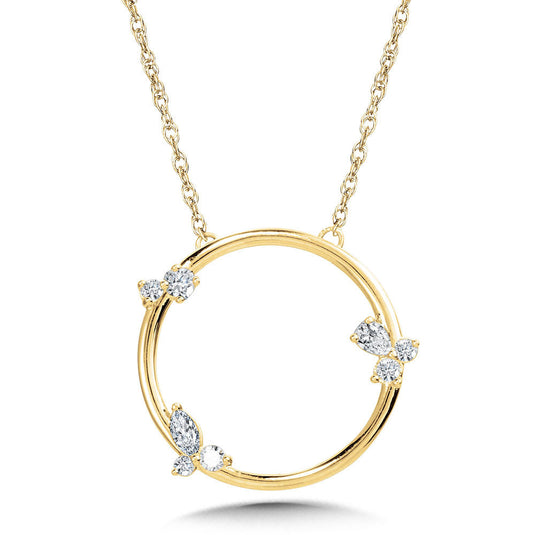 10K SCATTERED DIAMOND & ROUND CONSTELLATION PENDANT PDD3507-1Y