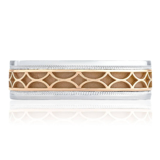 Geometric | Two-Tone Finish Wedding Band 134-6R