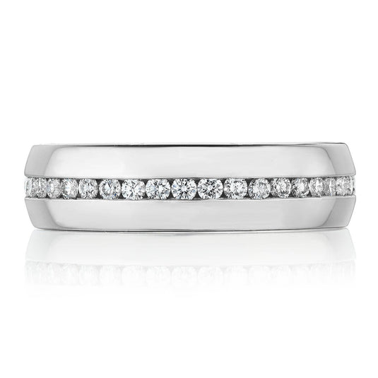 Diamond | Channel Set Diamond in High Polish Finish Wedding Band 143-6D