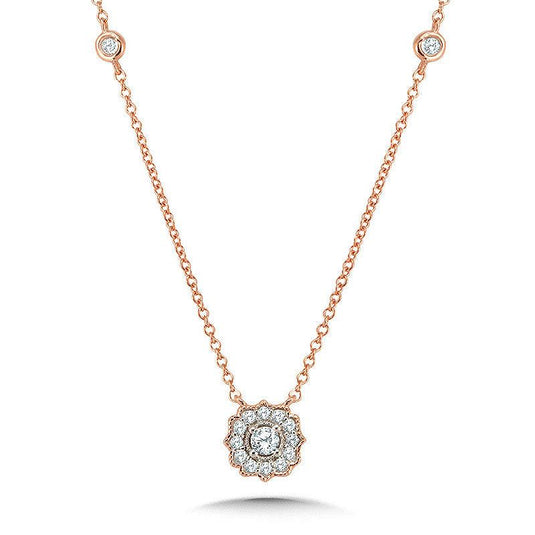 FLORAL HALO DIAMOND NECKLACE PDD3085-P