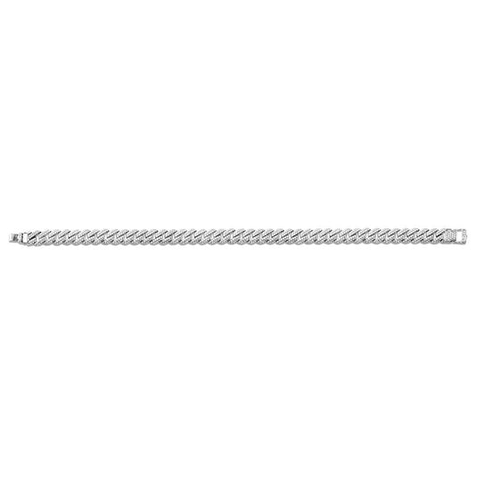 14K WHITE GOLD CUBAN LINK-N-LOVE PAVE-SET DIAMOND BRACELET (2.00 CTW) LDD430-W