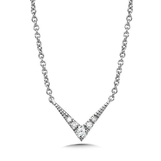 14K WHITE GOLD POINTED ARROW DIAMOND NECKLACE PDD3082-W