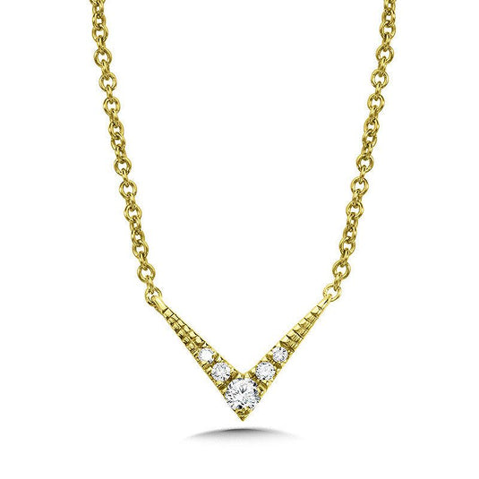 14K YELLOW GOLD POINTED ARROW DIAMOND NECKLACE PDD3082-Y