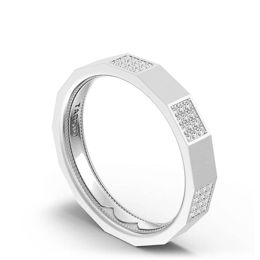 TACORI Couple | Diamond Faceted - Partial Coverage Wedding Band in Satin Finish - 4mm 1514DSLG
