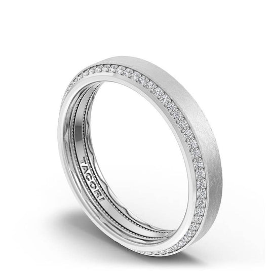 TACORI Couple | Bevel Edge Diamond Wedding Band in Brushed Finish - 5mm 1545DBLG