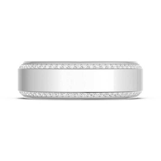 TACORI Couple | Bevel Edge Diamond Wedding Band in High Polish - 7mm 1547DLG