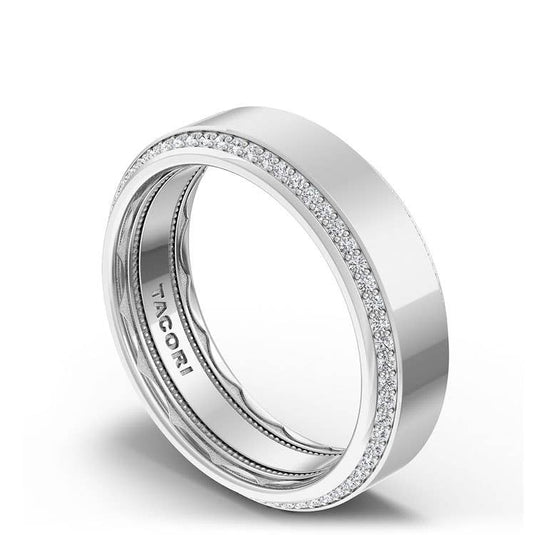 TACORI Couple | Bevel Edge Diamond Wedding Band in High Polish - 7mm 1547DLG