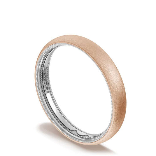 TACORI Couple | Classic Two-Tone Rounded Wedding Band in Brushed Finish 15535RWBLG