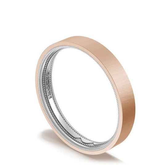 TACORI Couple | Classic Two-Tone Flat Wedding Band in Satin Finish 15635RWSLG