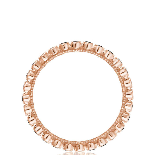 Sculpted Crescent | Round Bezel Droplet Wedding Band with Black Diamond 200-2ETBDPK