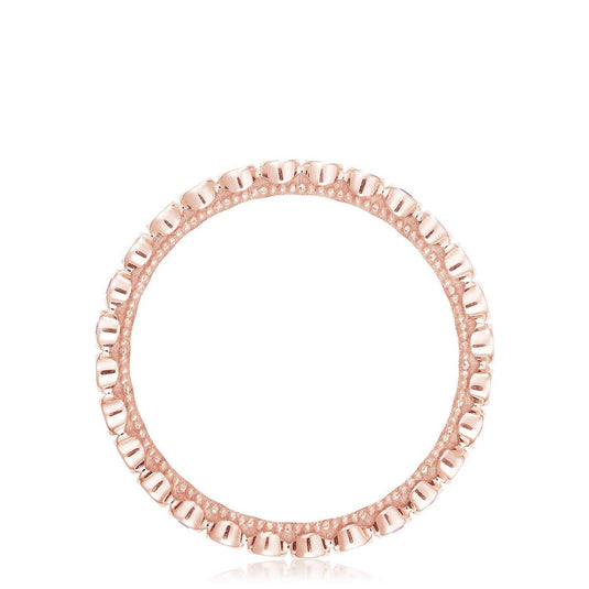 Sculpted Crescent | Round Bezel Droplet Wedding Band with Pink Sapphire 200-2ETPKSPK