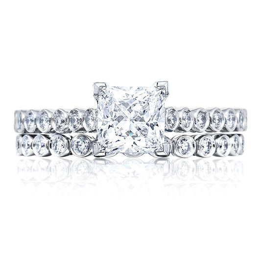Sculpted Crescent | Princess Solitaire Engagement Ring 200-2PR55