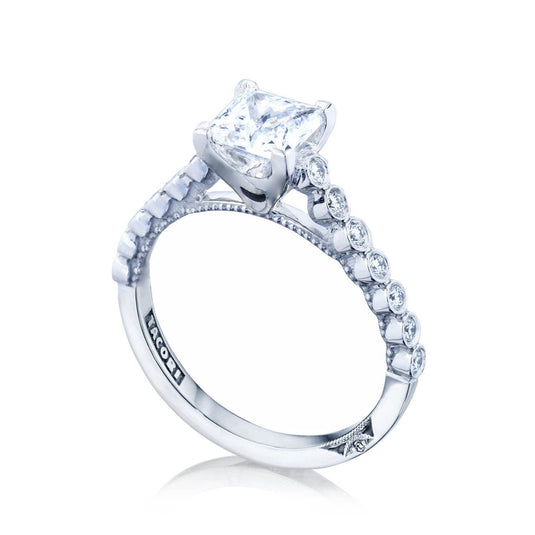 Sculpted Crescent | Princess Solitaire Engagement Ring 200-2PR55
