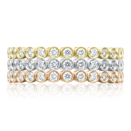 Sculpted Crescent | Round Bezel Droplet Wedding Band with Diamond 200-2