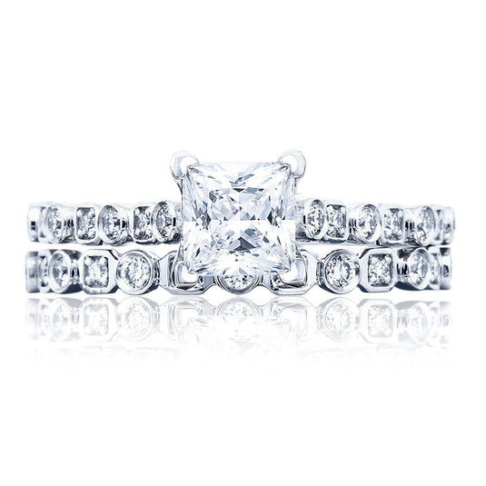 Sculpted Crescent | Princess Solitaire Engagement Ring 201-2PR5