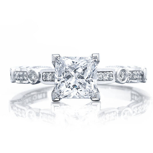 Sculpted Crescent | Princess Solitaire Engagement Ring 202-2PR55