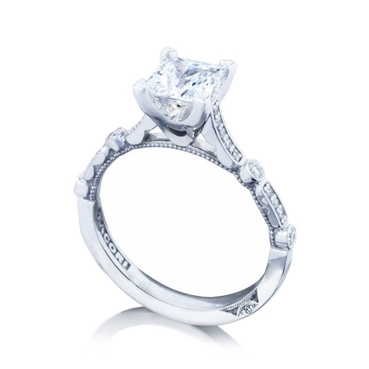 Sculpted Crescent | Princess Solitaire Engagement Ring 202-2PR55