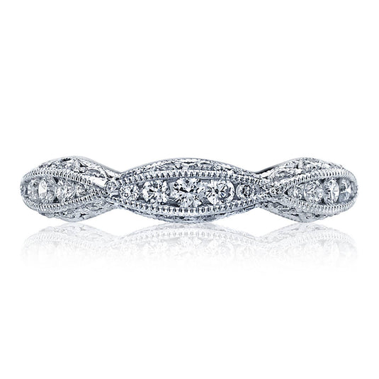 Classic Crescent | Twist with Diamond Accent Wedding Band 2578B