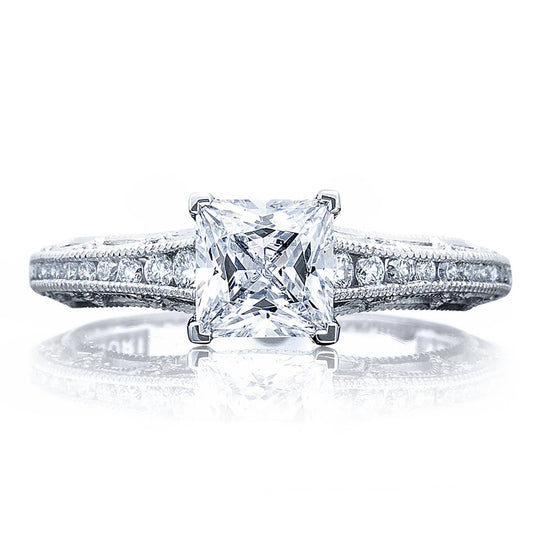 Reverse Crescent | Princess Solitaire Engagement Ring 2617PR55