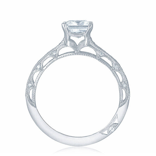 Reverse Crescent | Princess Solitaire Engagement Ring 2617PR55