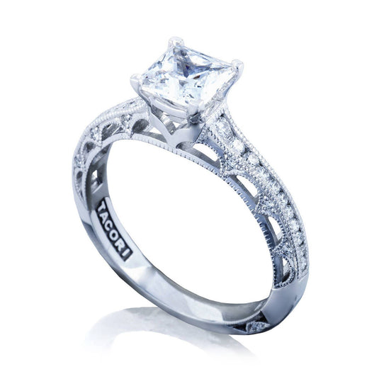Reverse Crescent | Princess Solitaire Engagement Ring 2617PR55