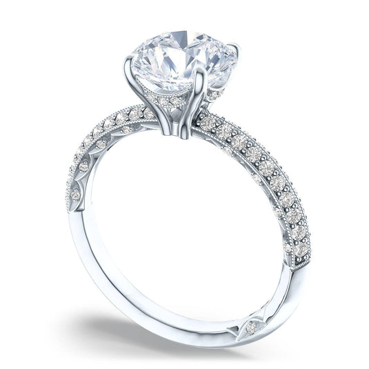 Sculpted Crescent | Round Solitaire Engagement Ring 2686rd75