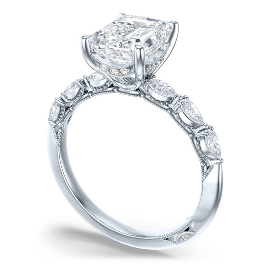 Sculpted Crescent | Emerald Solitaire Engagement Ring 2687ec8x6