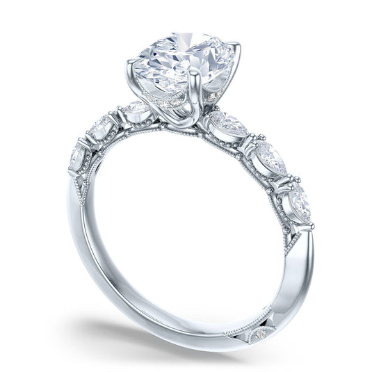 Sculpted Crescent | Oval Solitaire Engagement Ring 2687ov85x65