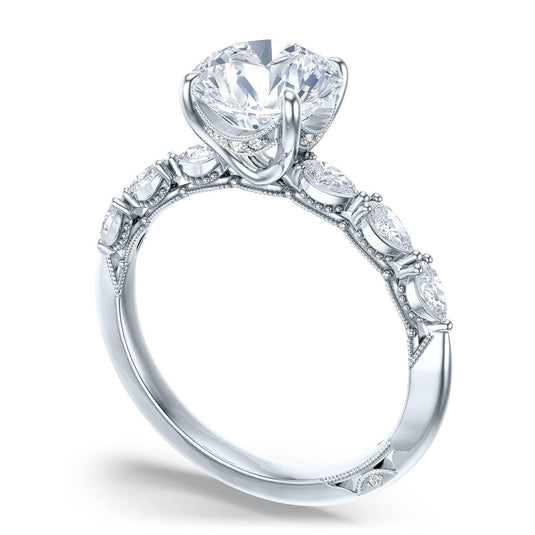 Sculpted Crescent | Round Solitaire Engagement Ring 2687rd75