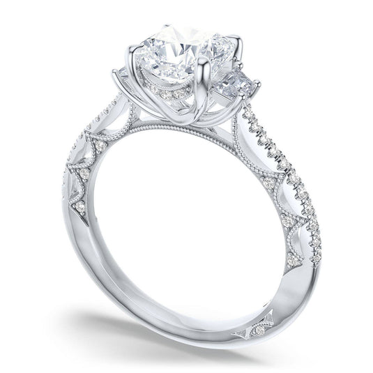 Lunetta Crescent | Cushion 3-Stone Engagement Ring 272417CU65