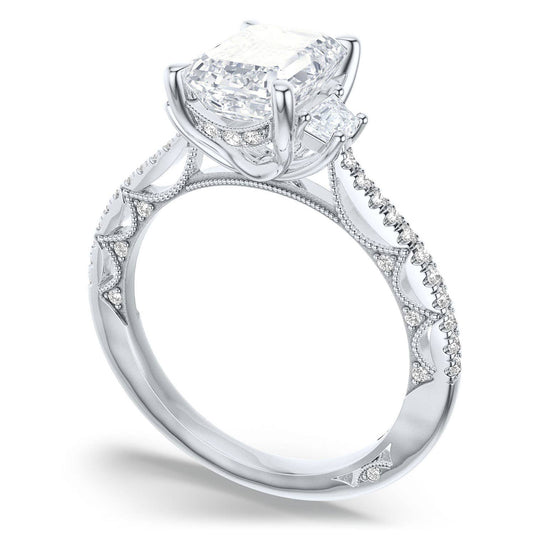 Lunetta Crescent | Emerald 3-Stone Engagement Ring 272417EC65