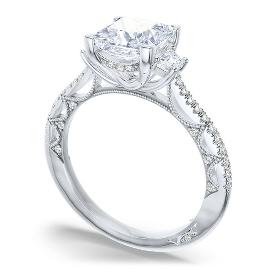Lunetta Crescent | Princess 3-Stone Engagement Ring 272417PR65