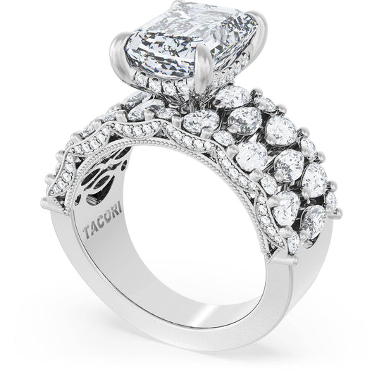 Tacori Emerald Solitaire Engagement Ring w/ North South Marquise & Pear Band 21EC11X812