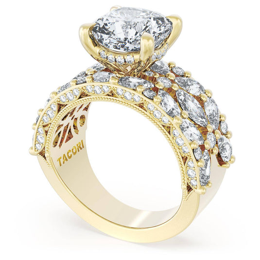 Tacori Cushion Solitaire Engagement Ring w/ Marquise & Pear Band 22CU912