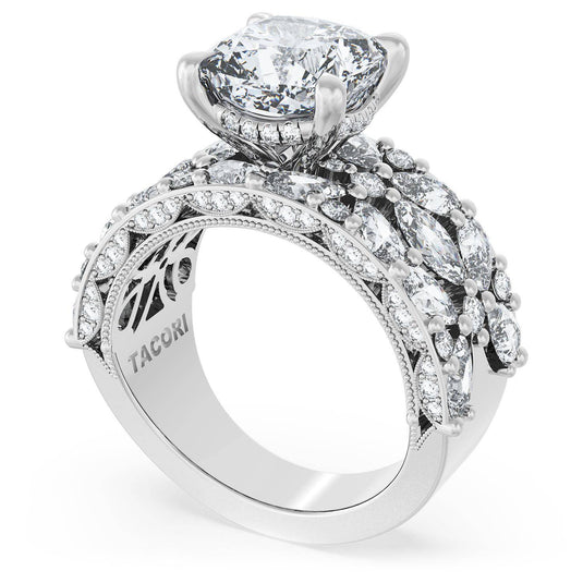 Tacori Cushion Solitaire Engagement Ring w/ Marquise & Pear Band 22CU912