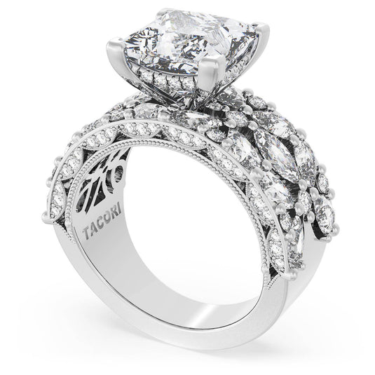 Tacori Princess Solitaire Engagement Ring w/ Marquise & Pear Band 22PR912