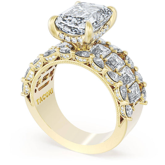 Tacori Emerald Solitaire Engagement Ring w/ Emerald & Pear Band 23EC11X812