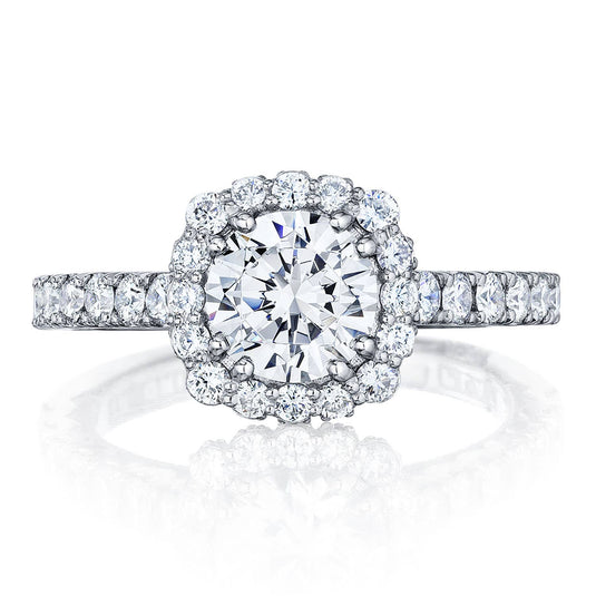 Sculpted Crescent | Round with Cushion Bloom Engagement Ring 37-2CU65
