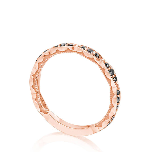 Sculpted Crescent | Marquise Design Wedding Band with Black Diamond 46-2ETBD