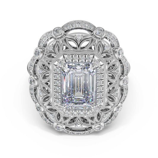 emerald-estate-diamond-engagement-ring-470EC