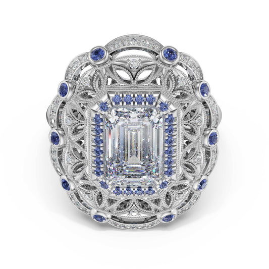 emerald-estate-diamond-and-sapphire-engagement-ring-470ECBS1