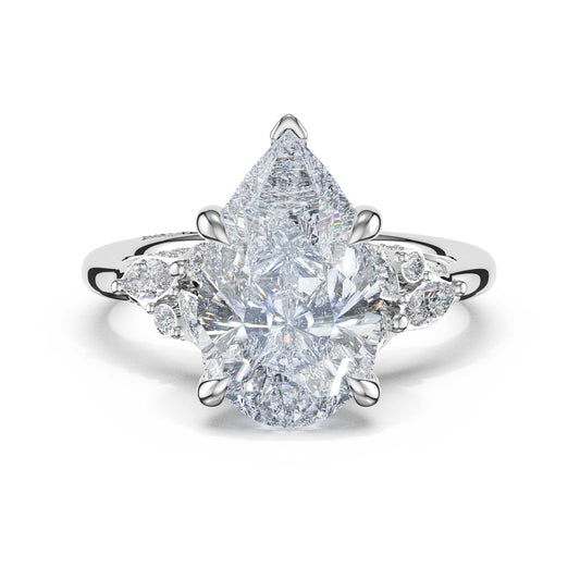 asymmetrical-cluster-pear-engagement-ring-483PS