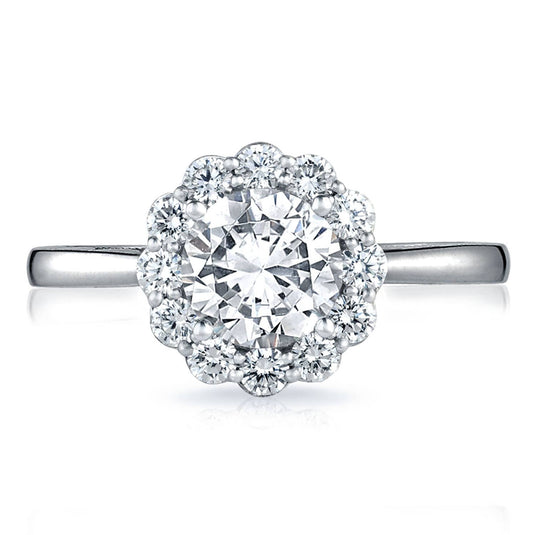 Sculpted Crescent | Round Bloom Engagement Ring 55-2RD65