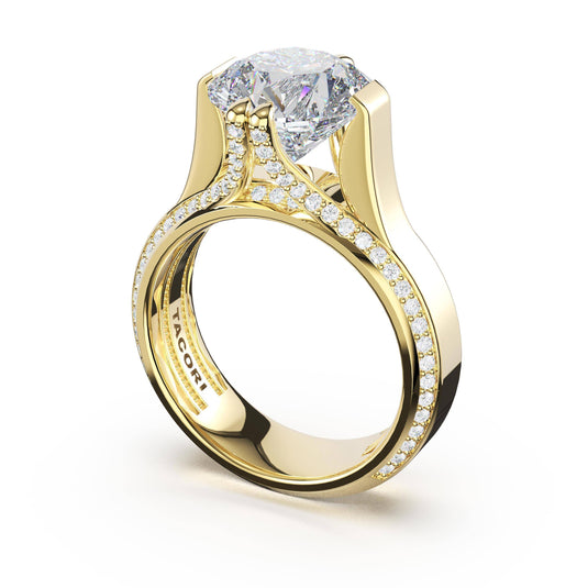 Tacori Round Wide Band Solitaire Engagement Ring in 18kt Yellow Gold 4266RD10
